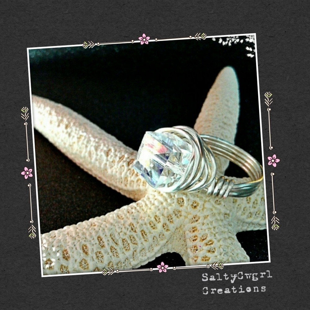 GENUINE SWAROVSKI CHRYSTAL WIRE WRAPPED RING